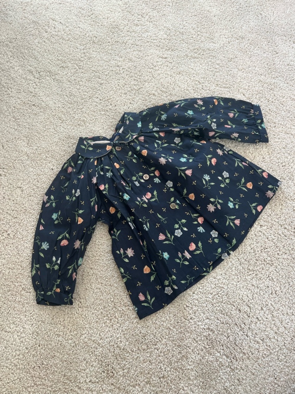 NEW Makie Baby Blouse AL - Navy with Florals - Size 12/18 months